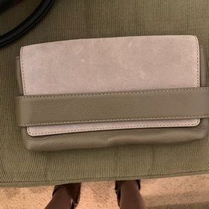 Banana Republic grey suede clutch